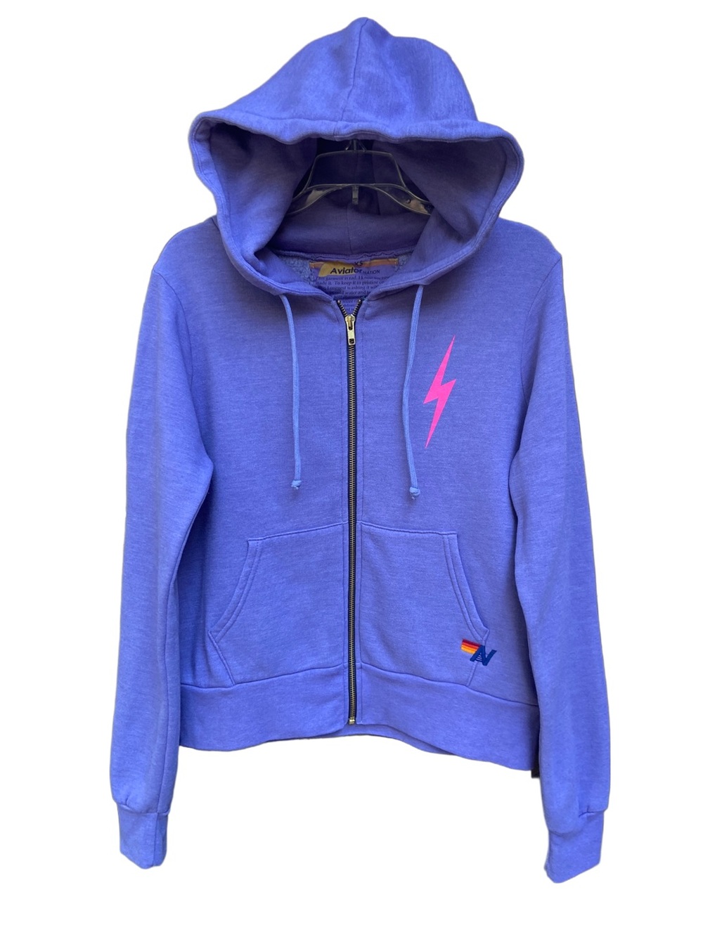 Aviator Nation Women's Bolt 2 Hoodie in the Lavender / Neon Pink colorway -XS